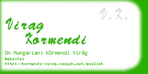virag kormendi business card