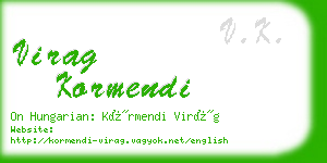 virag kormendi business card